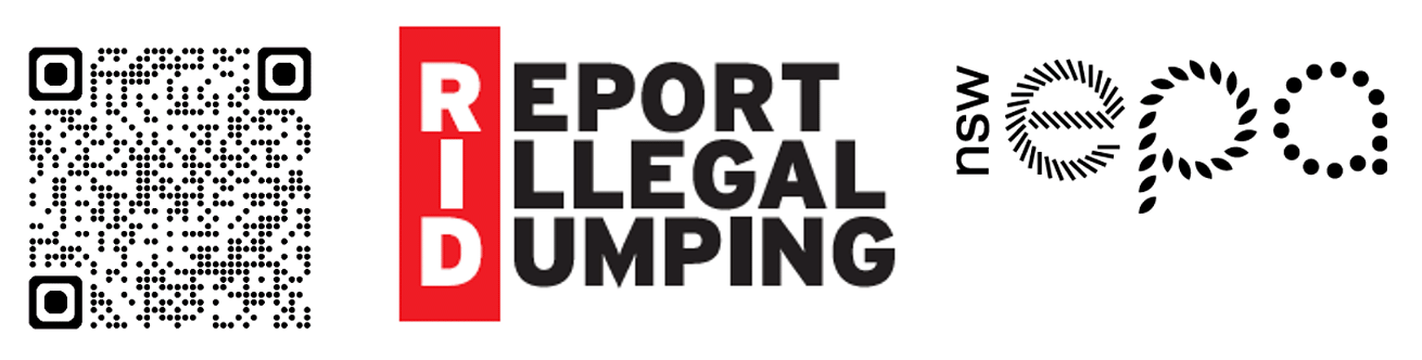 Image of QR code to the Report Illegal Dumpting website the EPA logo.