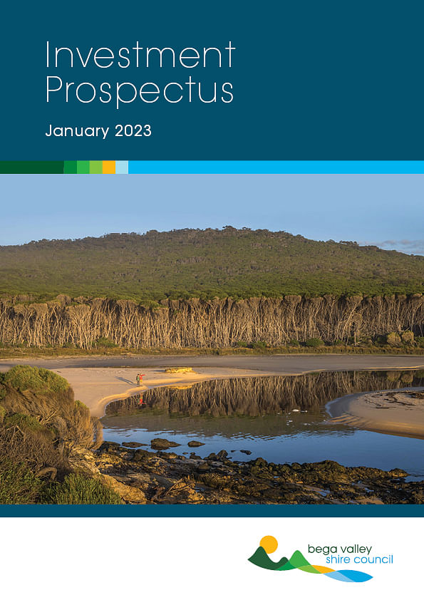 Front cover of the Bega Valley Shire Council Investment Prospectus>
