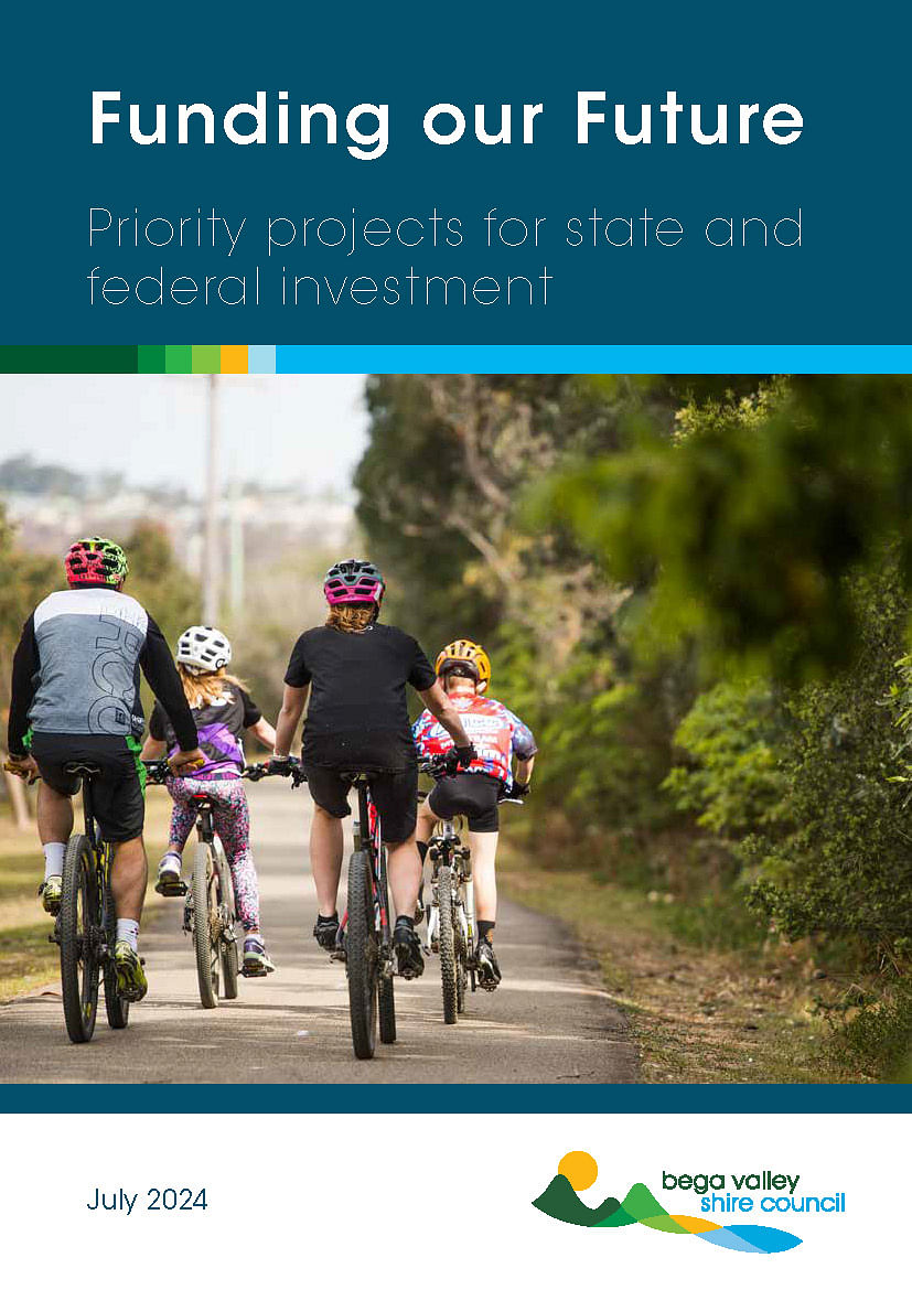 Front cover of the Bega Valley Shire Council Funding our Future document.