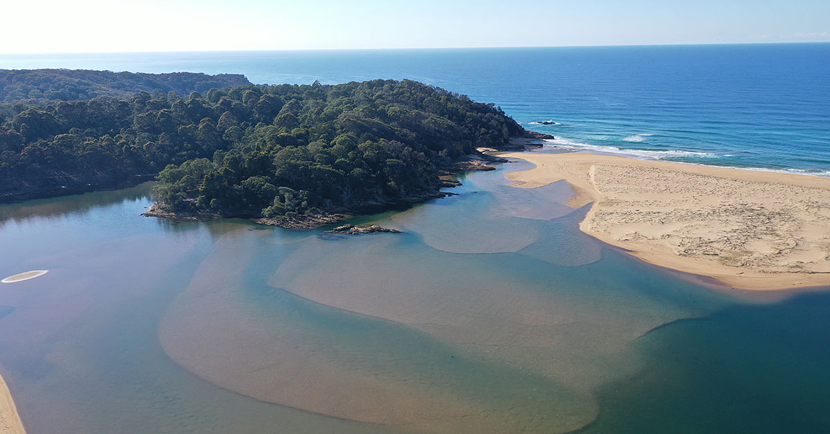 Sand incursion in Bega River following swell event.