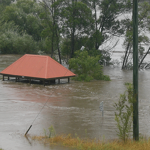 Towamba Bus Shelter, March 2011 floods.