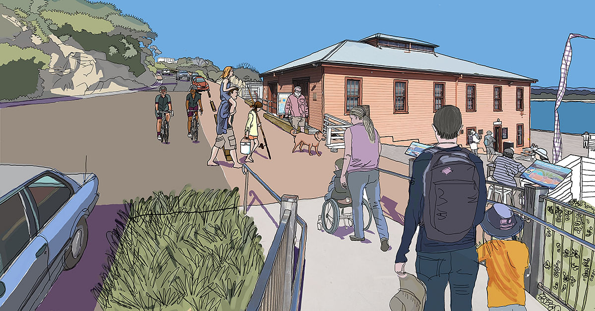 Artist impression of wharf plaza area as part of the proposed precinct plan.