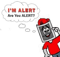 Image of I'm Alert character and link to Safety Training.