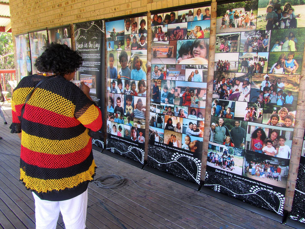 The banners on display at the Wallaga Lake Community Concert.