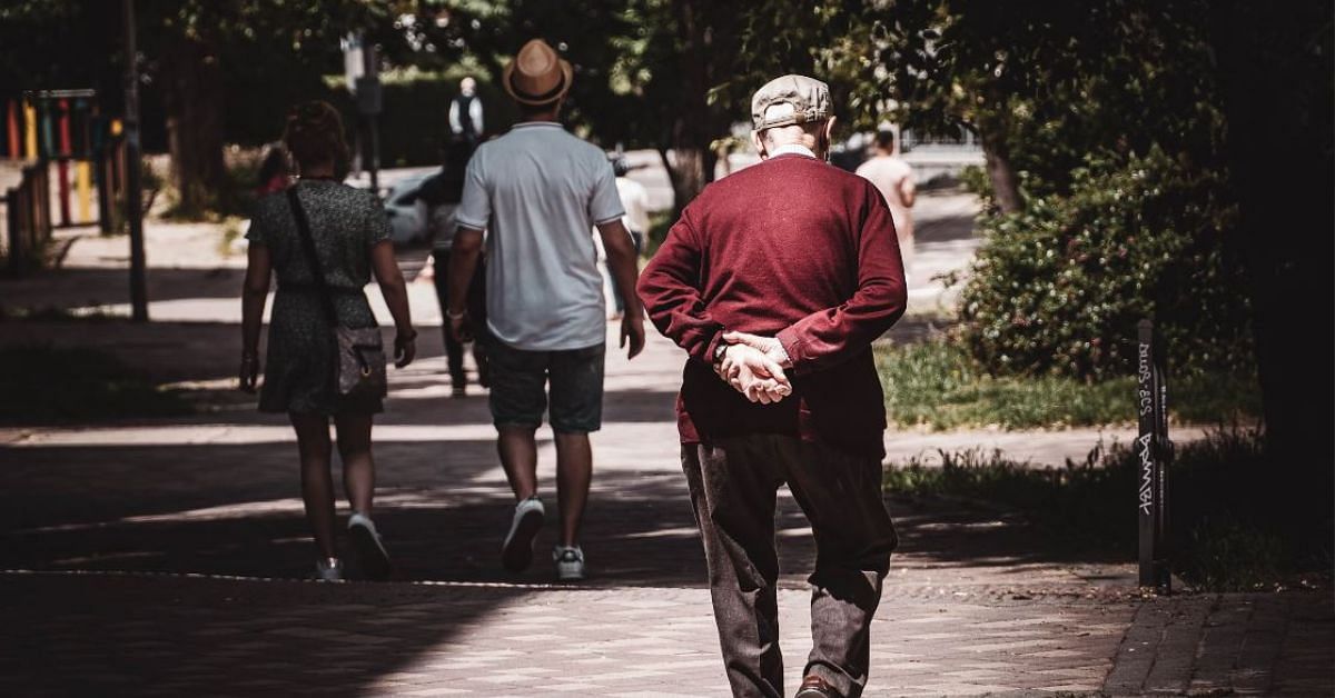 Old man walking.