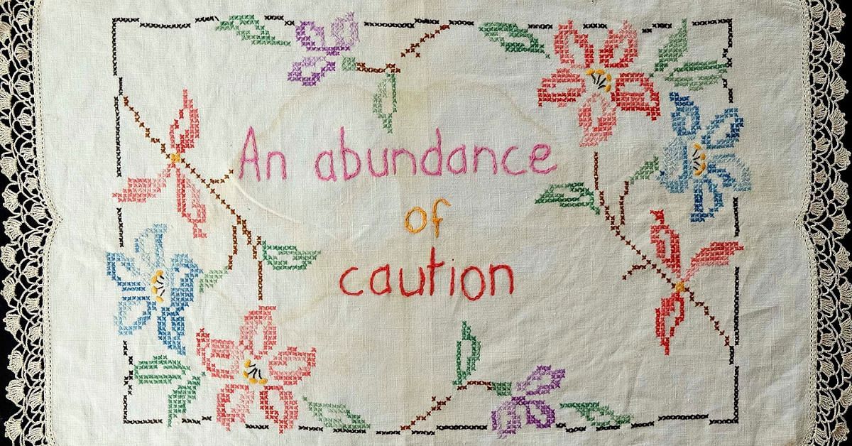 Ruth Maddison, An Abundance of Caution, 2024 Repurposed cotton doily oversewn with embroidery thread Image courtesy of and copyright the Artist.