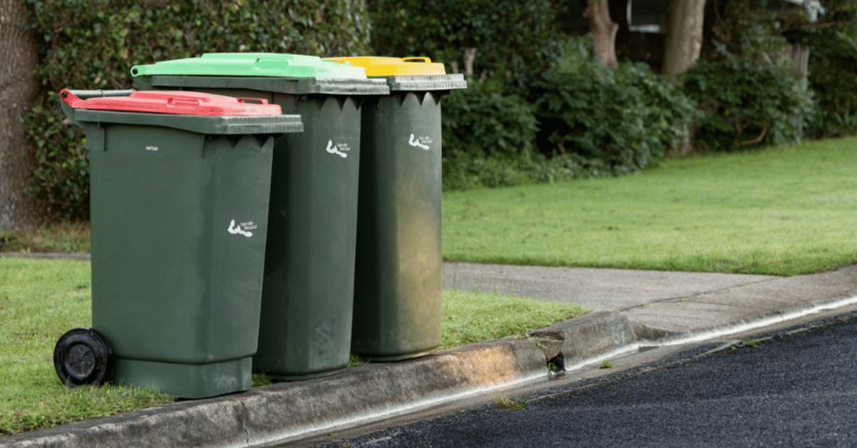 bins in curb.
