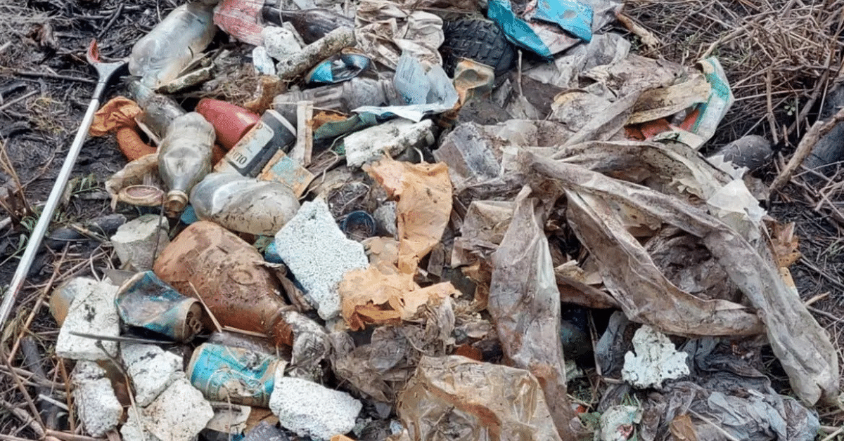 a pile of litter.