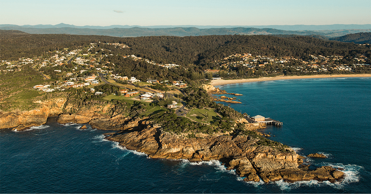 Tathra aerial shot.