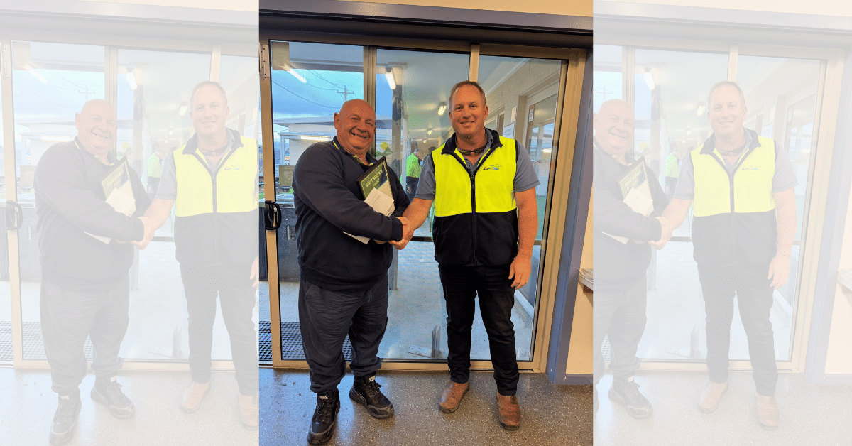 L to R: Council's Sealed Roads Team Leader, Greg Cusack and Council's Works Superintendent, James Downes.