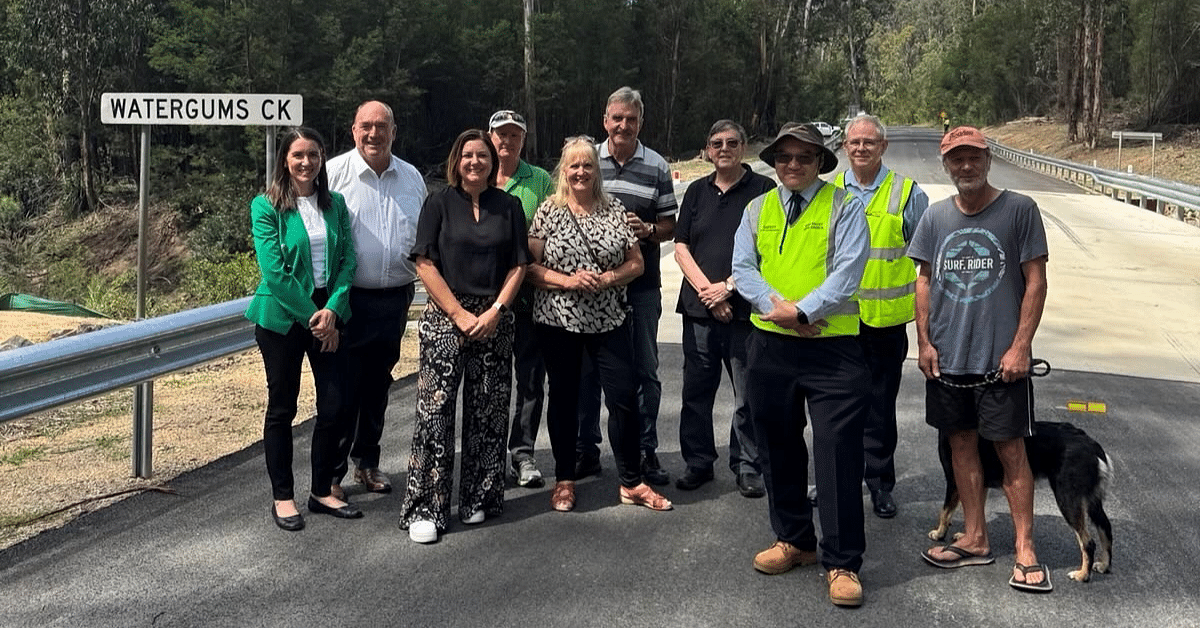 Watergums Creek Bridge opening.