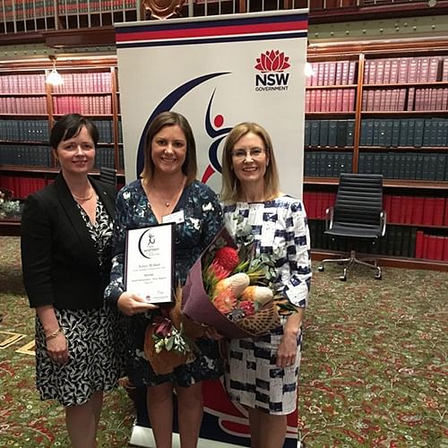 Cr McBain with Minister for Women, Tanya Davies MP, and Minister for Local Government, Gabrielle Upton MP.