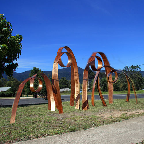 A mock-up of how ‘Out for a Stroll’ might look at the corner of Snowy Mountains Highway and Adams Street, Bemboka.