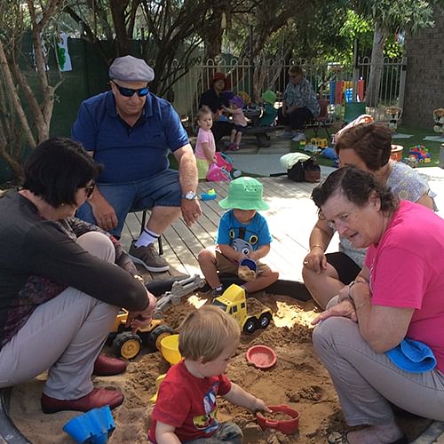 The sandpit was very popular on Grandparents Day at Bandara Childrens Services.