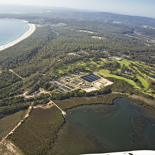 Merimbula Bay looking south towards Pambula Beach.