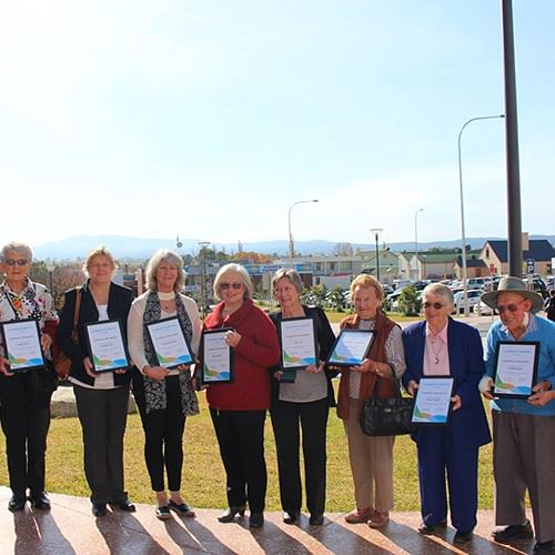 2017 Bega Valley Shire Cojmmunity Service Awards (Medallion) awardees.