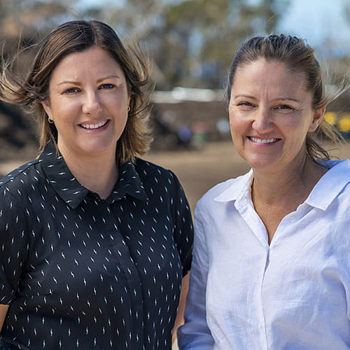 Mayor Kristy McBain and Waste Management Coordinator Joley Vidau say 'thanks Bega Valley for choosing the right bin'. 