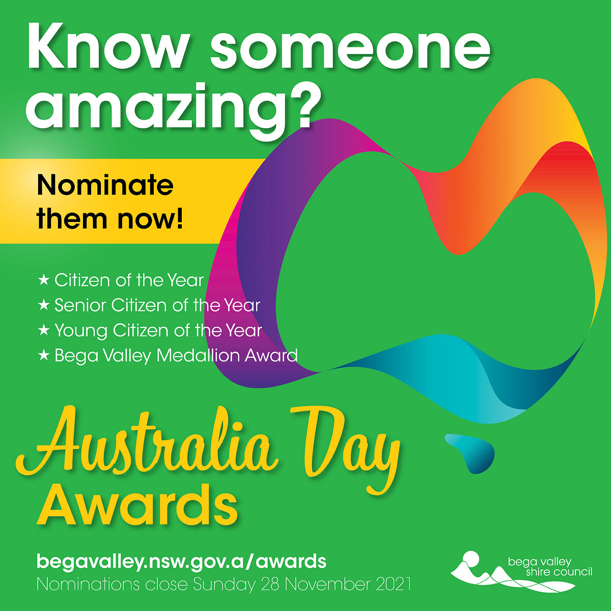 Australia Day awards tile.