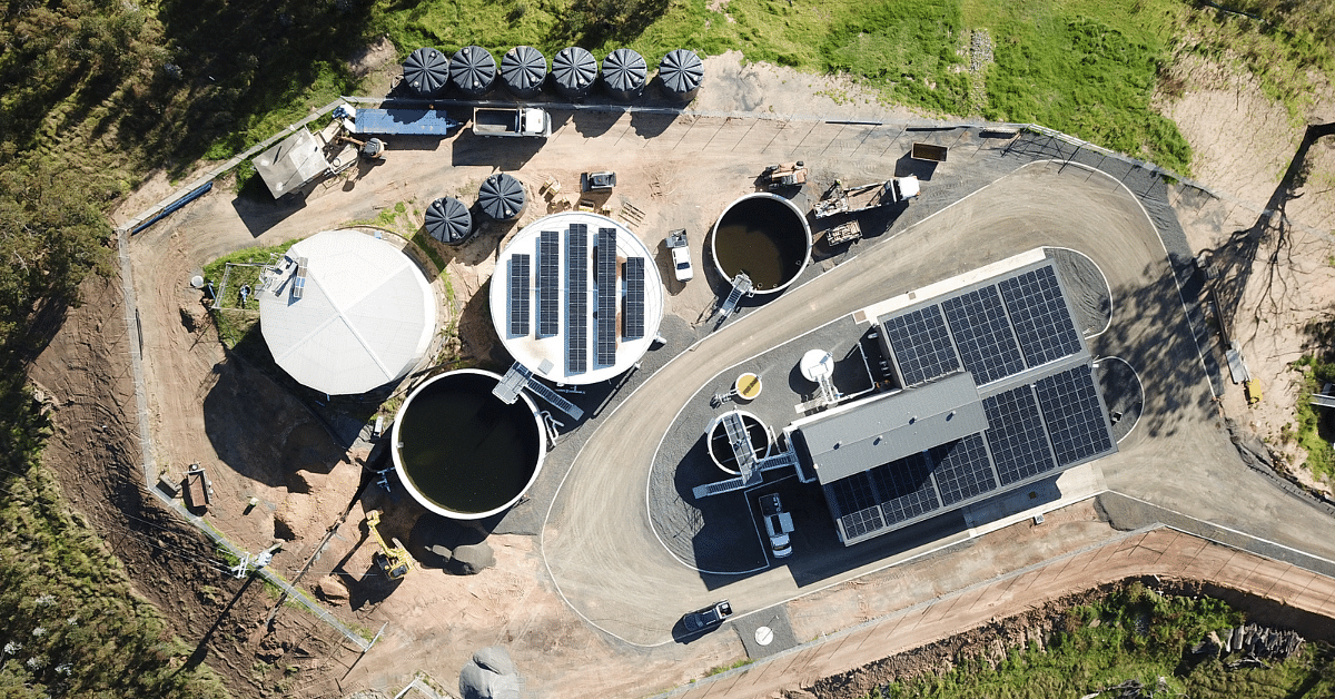Aerial view of the new Brogo Water Treatment Plant