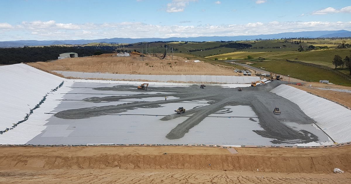Construction of the fourth and current landfill cell that opened in 2020.