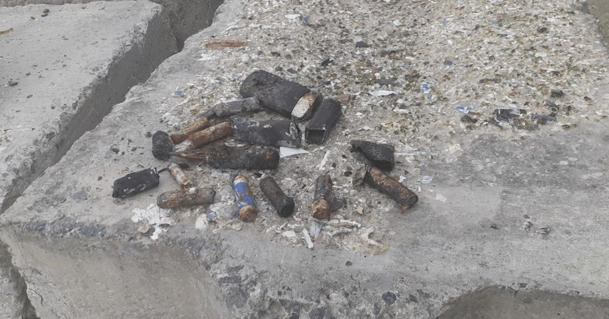 The handful of batteries that caused the fire at the Hume Materials Recovery Facility.