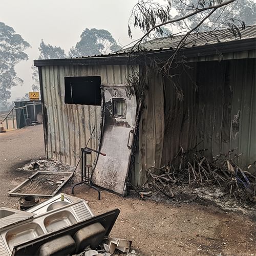 The severely fire impacted Cobargo Waste Transfer Station.