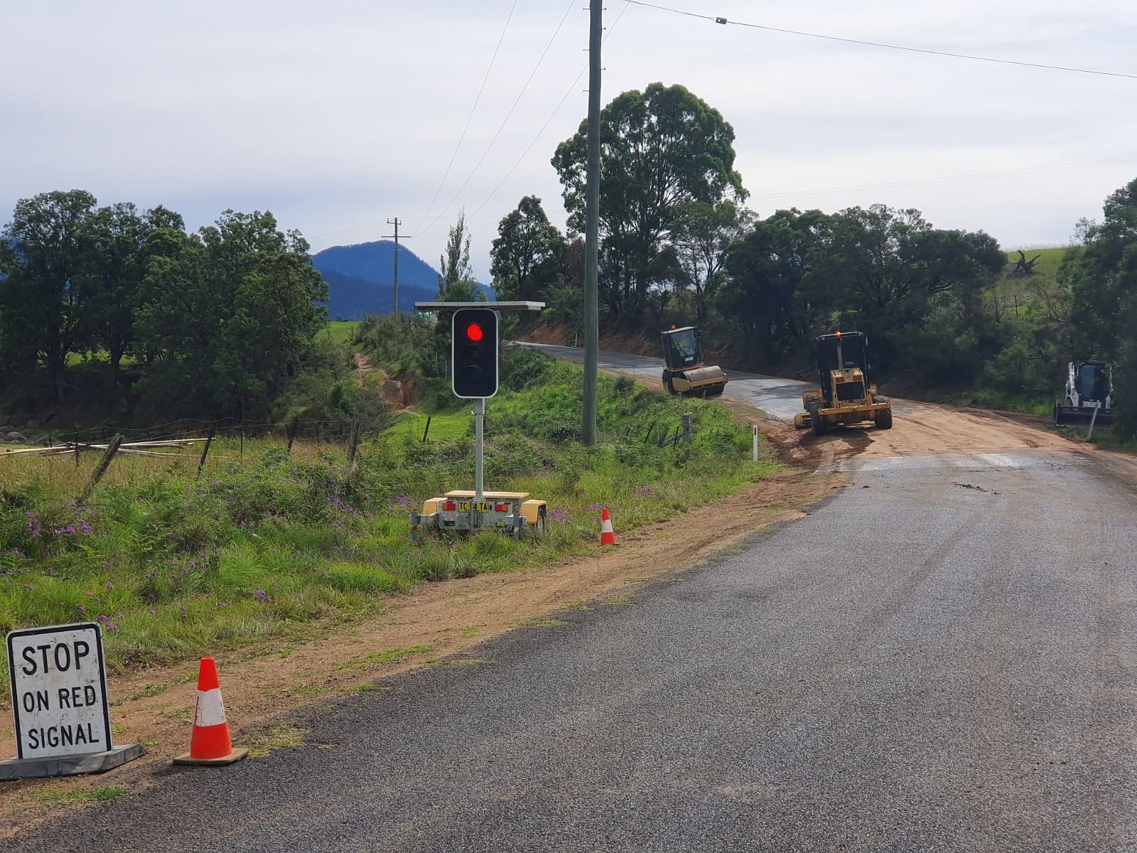 Heavy patch work on Sam's Corner Road, Bemboka