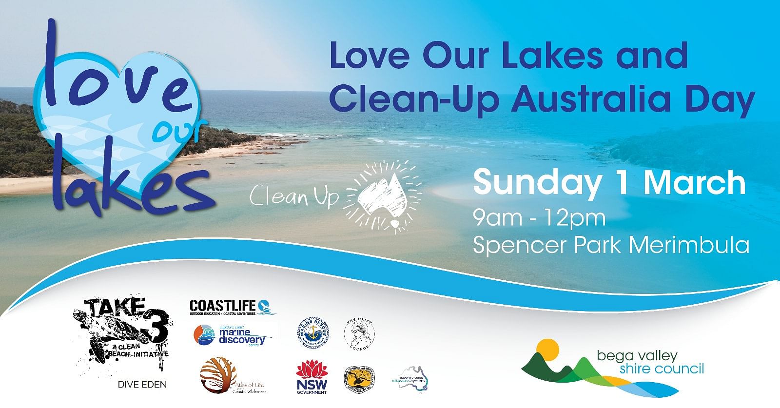 Clean up Australia Day and Love Our Lakes banner.