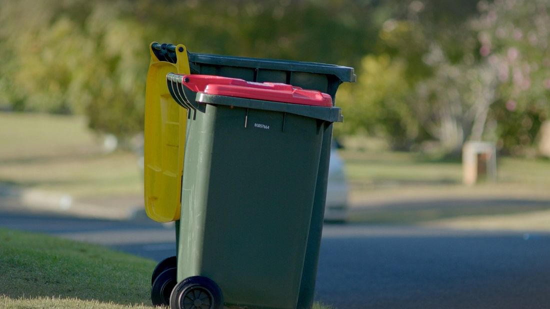 Red and yellow bins