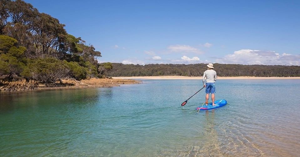 Stand up paddle boarding at Nelsons Lagoon, taken by David Rogers Photography. The Sapphire Coast will continue to be a destination of choice for holiday makers once this passes.