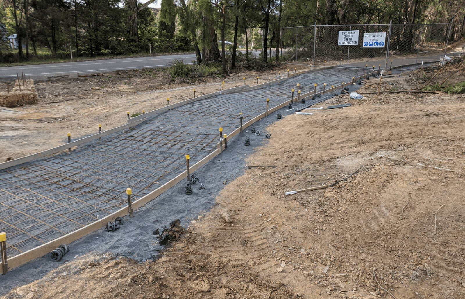 Bike track work on Evans Hill.