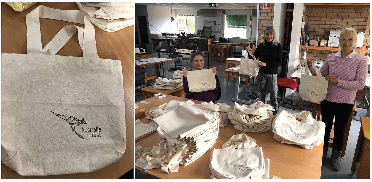 The conference bag and Tulgeen supported employees with the conference bags.