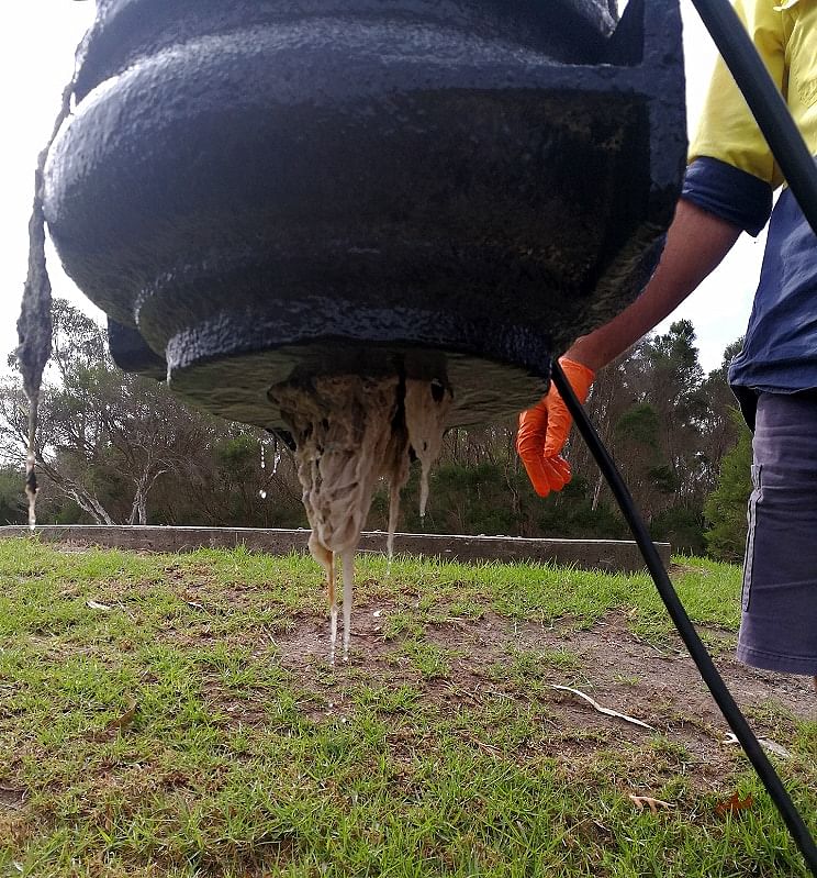 Wet wipes blocking the sewer system.