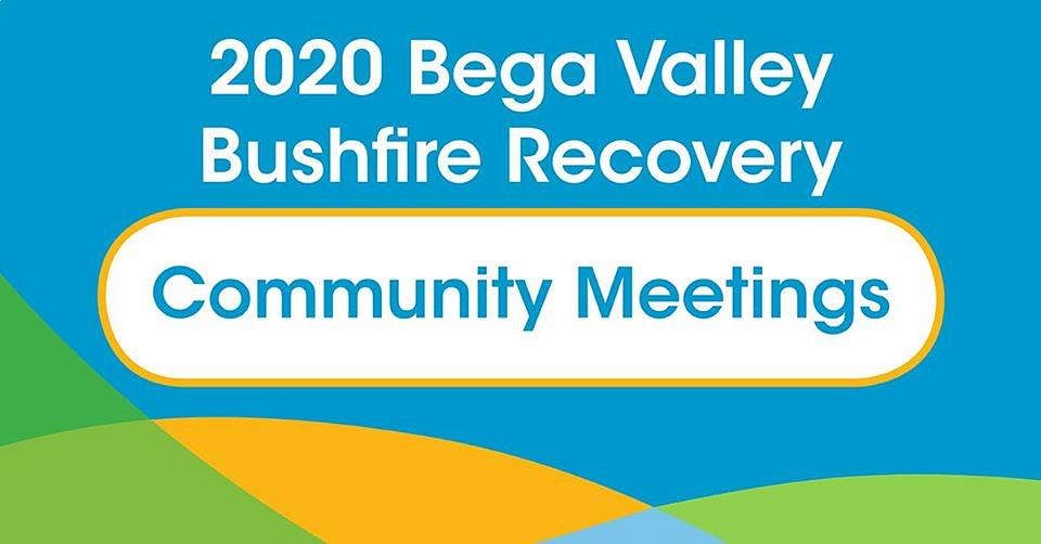 2020 Bega Valley Bushfire Recovery meeting sign.