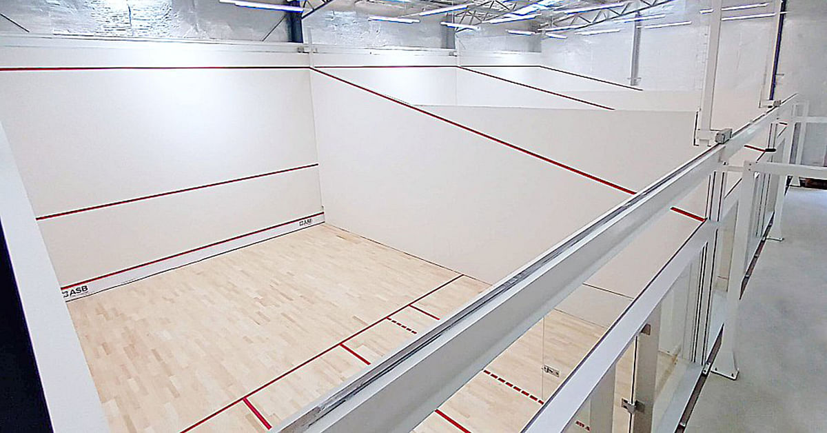 Image: Internal view of squash courts.