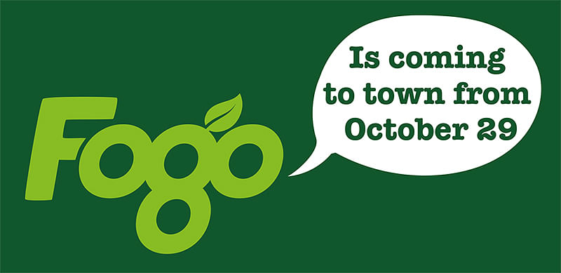 Fogo logo with the words, Is coming to town from October 29.